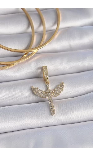 Pirinç Gold Renk Zirkon Taşlı Mikail Model Ajda Charm
