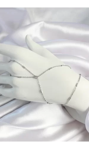 Pirinç Gümüş Renk Parçalı Zincirli Şahmeran