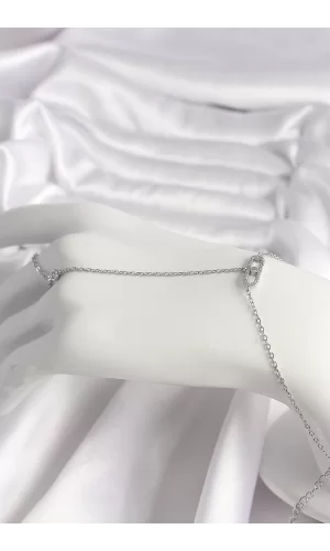 Pirinç Gümüş Renk Zirkon Taşlı Messika Model Kadın Şahmeran