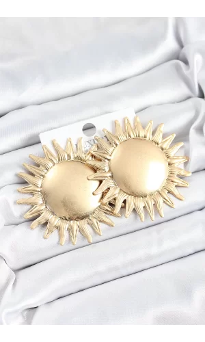 Pirinç Güneş Model Gold Renk Kadın Küpe
