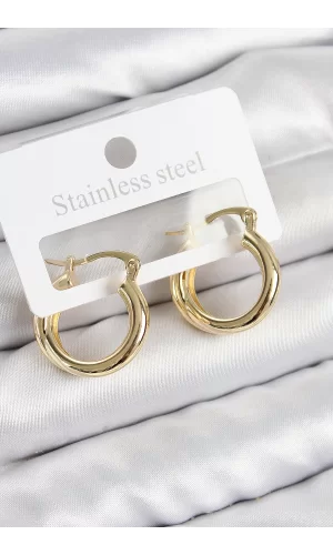 Pirinç Halka Model Gold Renk Kadın Küpe