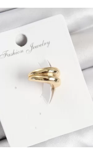 Pirinç Halka Model Gold Renk Sağ Kıkırdak Küpe