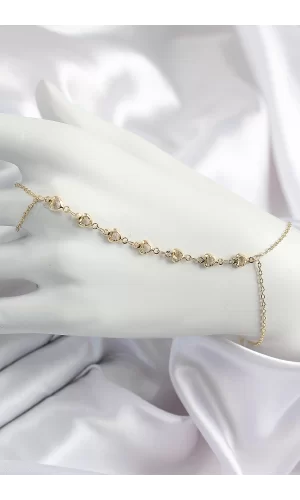 Pirinç Kalpli Zirkon Taşlı Y Model Gold Renk Kadın Şahmeran