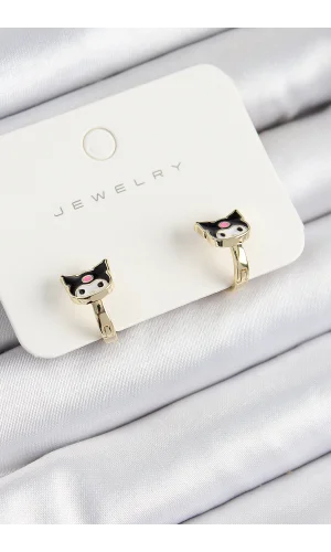 Pirinç Kuromi Model Gold Renk Çocuk Küpe