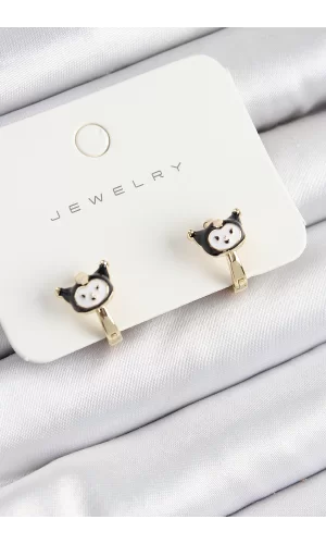 Pirinç Kuromi Model Gold Renk Çocuk Küpe