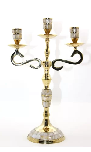 Pirinç Sedefli 3lü Şamdan 18912
