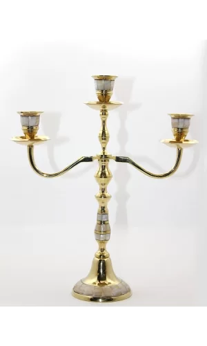 Pirinç Sedefli 3lü Şamdan 19124