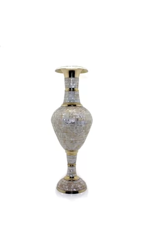 Pirinç Sedefli Vazo 45 Cm Ksk129