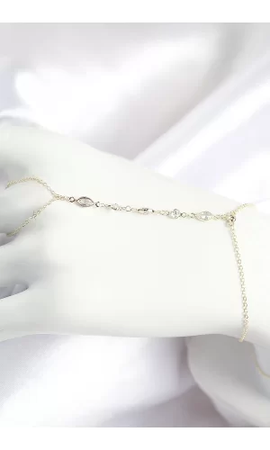 Pirinç Zirkon Taşlı Y Model Gold Renk Kadın Şahmeran