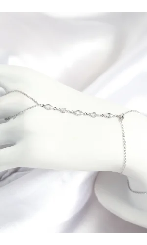 Pirinç Zirkon Taşlı Y Model Gümüş Renk Kadın Şahmeran
