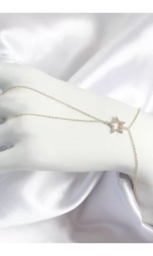 Pirinç Zirkon Taşlı Yıldız Model Gold Renk Kadın Şahmeran