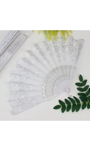 Plastik Kumaş Yelpaze 12li Beyaz
