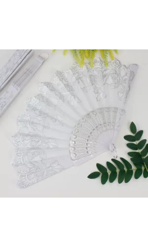 Plastik Kumaş Yelpaze 12li Beyaz