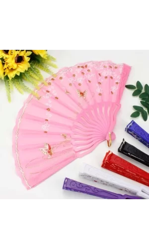 Plastik Kumaş Yelpaze 12li Karışık