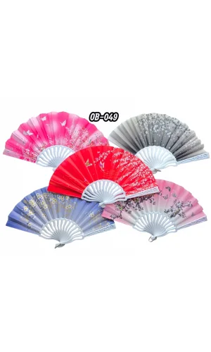 Plastik Kumaş Yelpaze 12li Karışık Ob-049