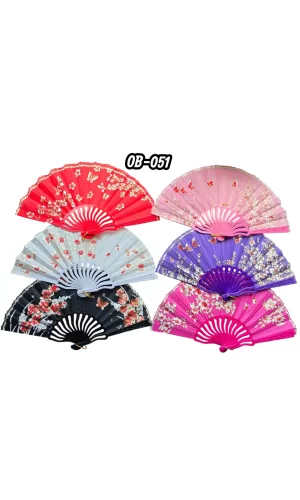 Plastik Kumaş Yelpaze 12li Karışık Ob-051