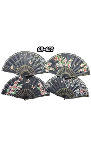 Plastik Kumaş Yelpaze 12li Karışık Ob-052