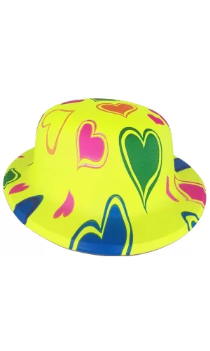 Plastik Neon Desenli Uv Işık Parti Şapkası Sarı 1 Adet