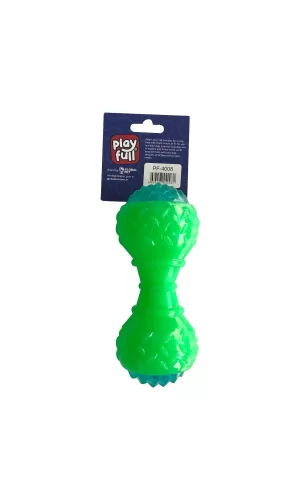 Playfull Aktivite Sesli ve Işıklı Köpek Oyuncak Dumbel 5x15 cm Yeşil