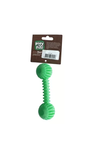 Playfull Sağlam Plastik Dental Dumbel Köpek Oyuncağı 12 x 3,5 cm Yeşil