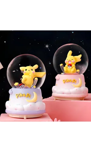 Pokemon İçi Dönmeli Üflemi Işıklı Müzikli Kar Küresi Büyük Boy Alk3116