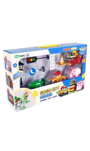 Polı Zr-913 Robocar Poli Gogo City Seri Ambar,roy,mark Oyun Seti