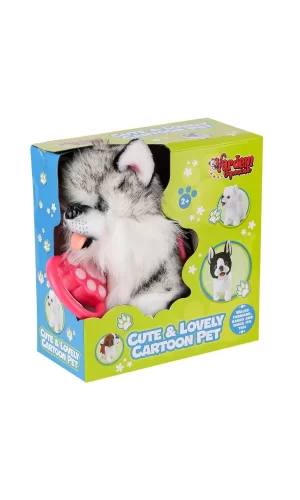 Pr66302-26t Yürüyen Tasmalı Peluş Yürüyen Husky