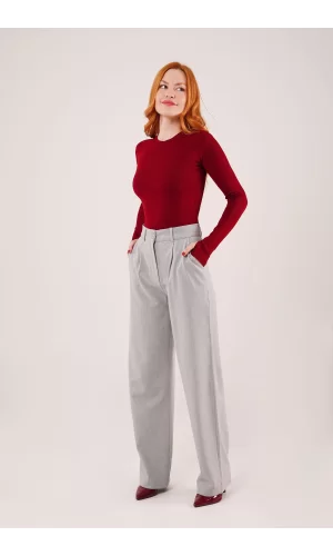 Premium Model Oturtmalı Gri Pantolon
