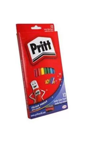 Pritt 1219733 Boya Kalemi 12 li Jumbo Üçgen Karton Kutu