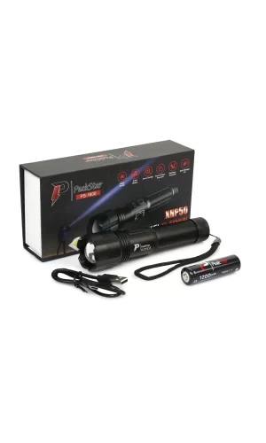 Ps-1600 Süper Parlak Led Zoomlu 5 Mod Su Geçirmez Profesyonel Kamp Bekçi Avcı Feneri