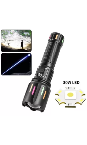 Ps-9954 30w Zoomlu Led Powerbank Özellikli Şarjlı Profesyonel El Feneri