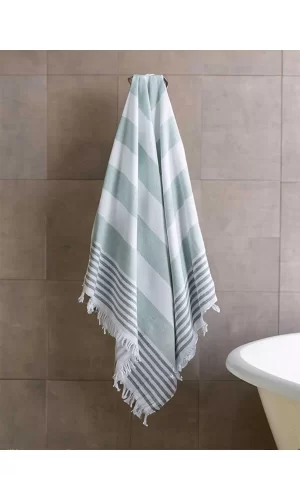 Pure Linen 90x170 cm Doğal Pamuk Peştamal Havlu Yeşil