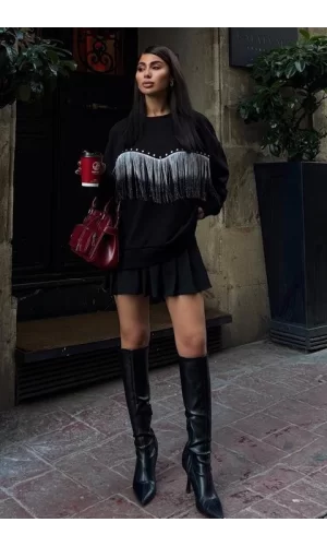 Püskül Detaylı Sweatshirt 8051