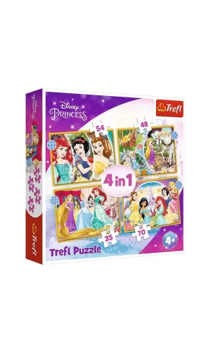 Puzzle-34385 Disney Princess 4ın1 Puzzle