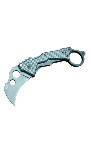 Quartermaster Da46 Karambit Outdoor Çakı 18 Cm - Tırtıklı, Karbon Fiber Sap
