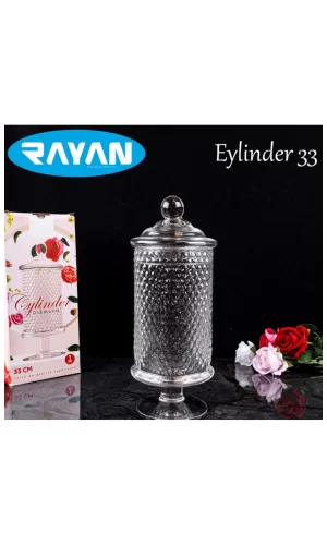 Rayan 33  Cm Eylinder Fanus Şekerlik