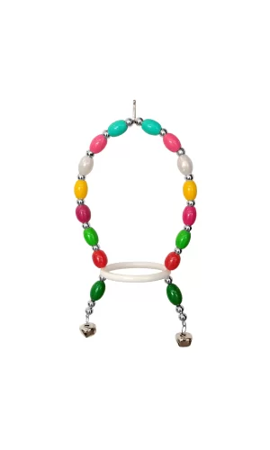 Renkli Boncuklu Oval Papağan Salıncağı 13-22 cm Renkli