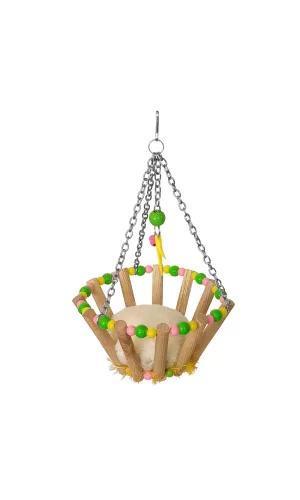 Renkli Boncuklu Ve Çanlı Sepet Kuş Salıncağı 7*12-23 cm