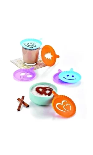 Renkli Kahve Süsleme Şablonları  - 4lü Magic Süsleme Şablonu