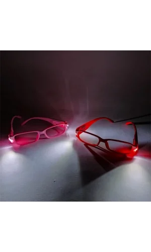 Renkli Led Işıklı Kitap Okuma Gözlüğü