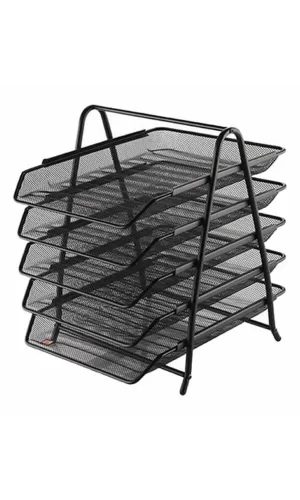 Rubenis 9185 5 li Siyah Metal Evrak Rafı