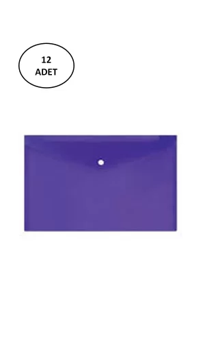 Rubenis Çıtçıtlı Dosya A4 Şeffaf Buzlu Pastel Renkli Mor 12 Adet