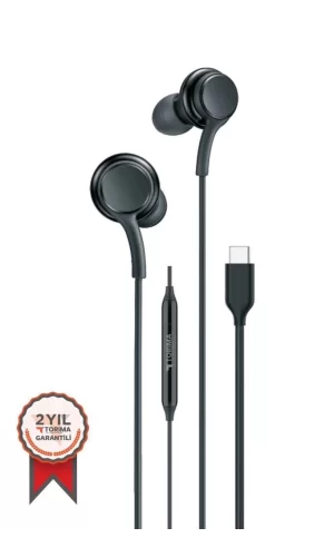 S11+ Kablolu Kulaklık Type-c Telefon Uyumlu Type-c Jak Kulaklik Siyah