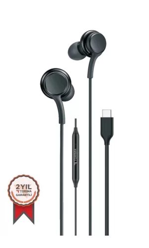 S11+ Kablolu Kulaklık Type-c Telefon Uyumlu Type-c Jak Kulaklik Siyah