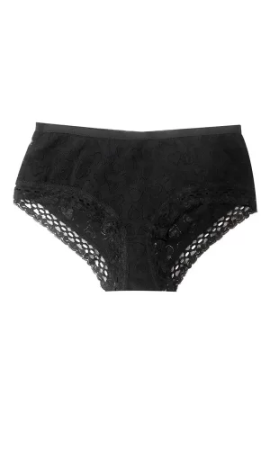 Şahinler Kadın için Dantel Kenarlı Siyah Renk Bikini Külot Kod B722