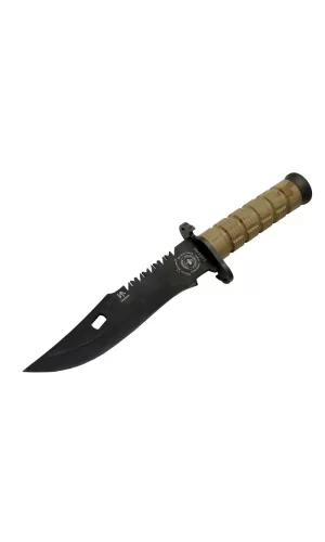 Salgur S 4759 Türk Tipi Komando Bıçağı 28,5cm - Testere Detaylı Bıçak, İpli, Kılıflı