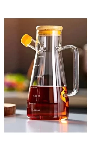 Salkım 900 Ml Bambu Kapaklı Cam Yağdanlık Royaleks-CLKN-1800