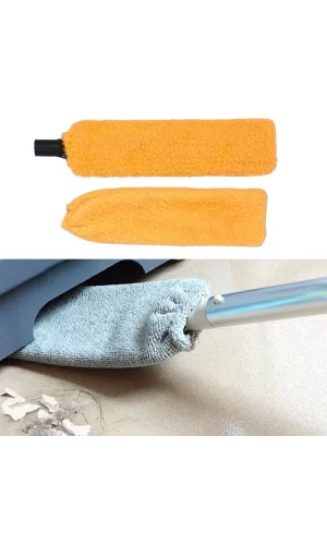 Saplı Mikrofiber Başlıklı Girintili Yüzey Temizleme Mopu Toz Alma Fırçası