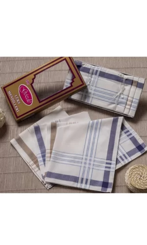 Sarı Kutulu 46x46 cm 12 Adet Kumaş Mendil-GSK 06