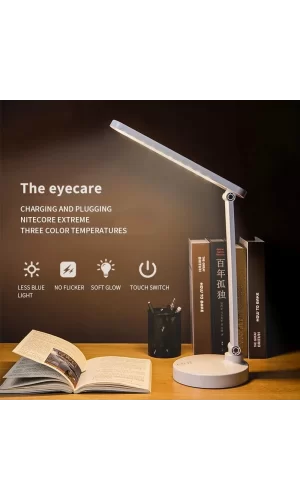 Şarjlı 40 Led Çalışma Okuma Işığı Kademeli Masa Lambası Ayarlanabilir Renk Tonu Ve Parlaklık Ps-1912